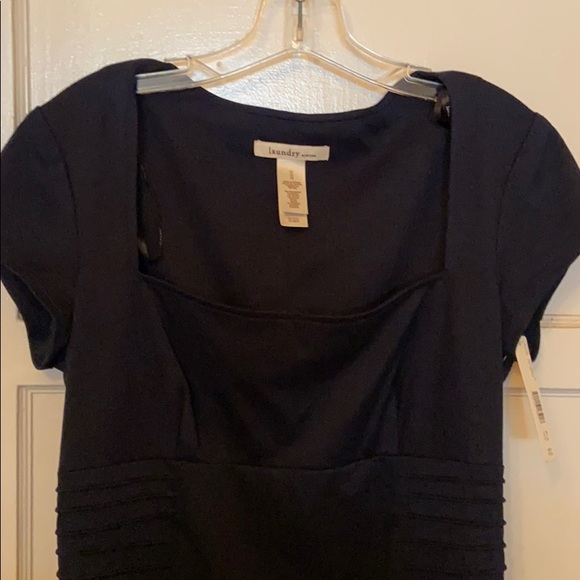 LAUNDRY by Shelli Segal black Cap sleeve dress SZ 12 NEW - Picture 3 of 6